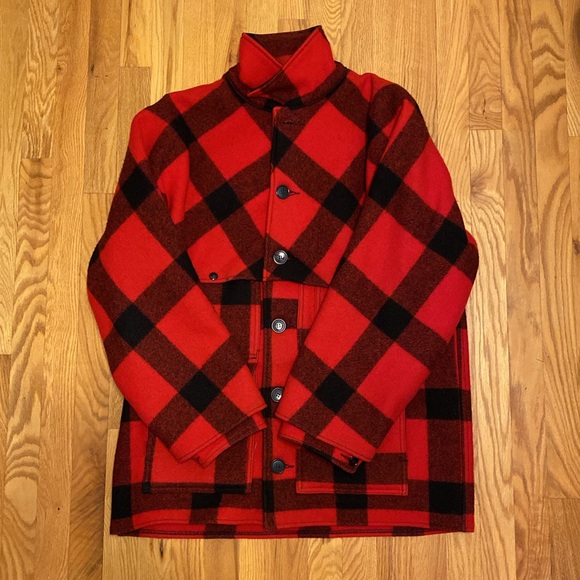 Filson Red/Black Plaid 100% Wool Jacket Size 46/Size L - Picture 5 of 10